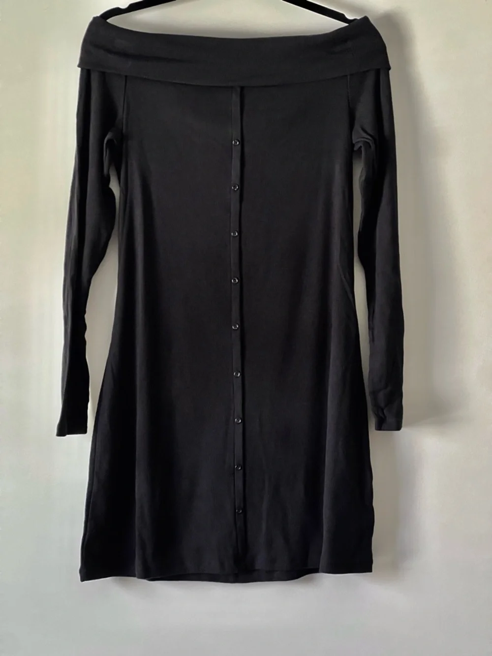 Wild Fable Black Off-Shoulder Long Sleeve Ribbed Dress - Picture 3 of 7